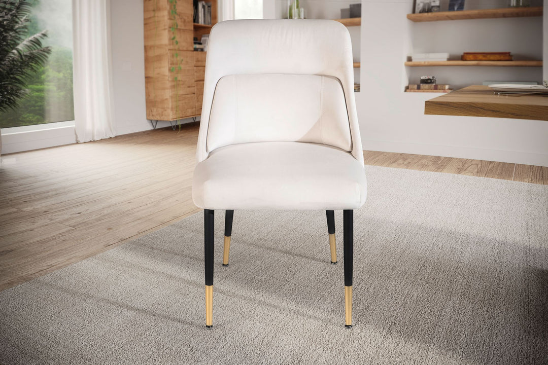 Esszimmerstuhl Samt Küchenstuhl mit schwarzen Beinen - Schalenstuhl Modern - Polsterstuhl mit Stoffbezug - Stuhl Gepolstert mit integriertem Rückenkissen_