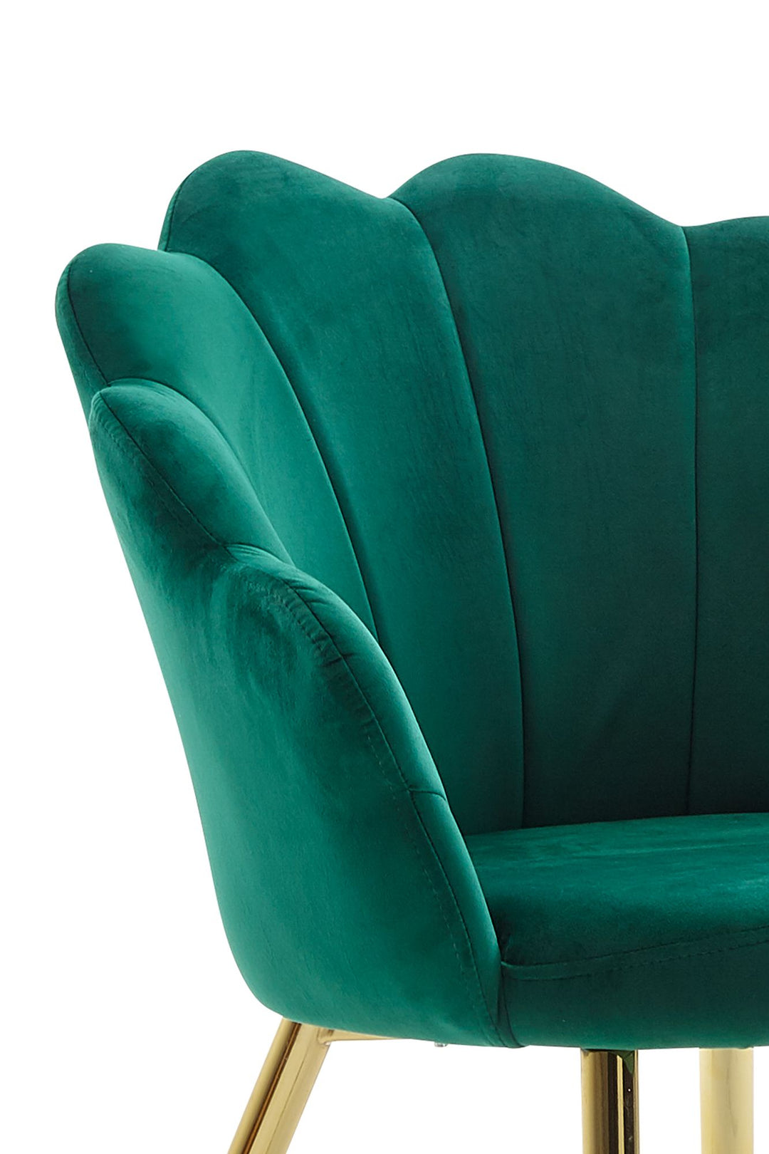 Esszimmerstuhl Tulpe Samt Gepolstert - Küchenstuhl mit Goldfarbenen Beinen - Schalenstuhl Skandinavisches Design - Polsterstuhl mit Stoffbezug_