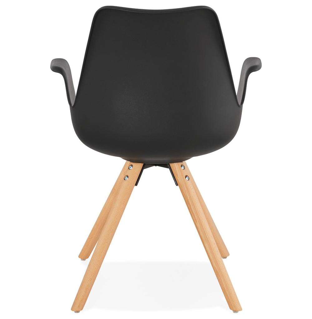 Komfort Stuhl schwarz-beige - ergonomische Form mit Holzgestell für Büroräume von Kadima Design_