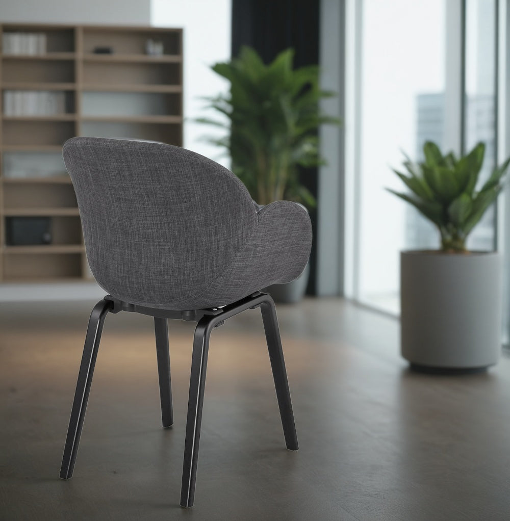 Designstuhl Modern - ergonomische Sitzschale - schwarzes Holzgestell für urbanen Stil - Bürobereich geeignet - Kadima Design_