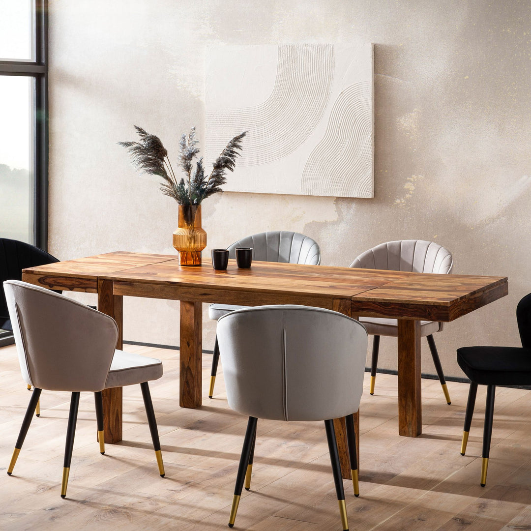 Esszimmertisch – Massivholz Braun 120–200 cm rechteckig verlängerbar