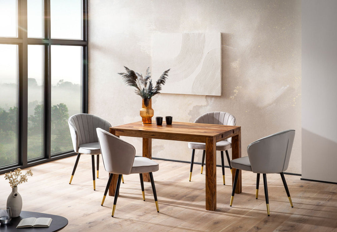 Esszimmertisch – Massivholz Braun 120–200 cm rechteckig verlängerbar