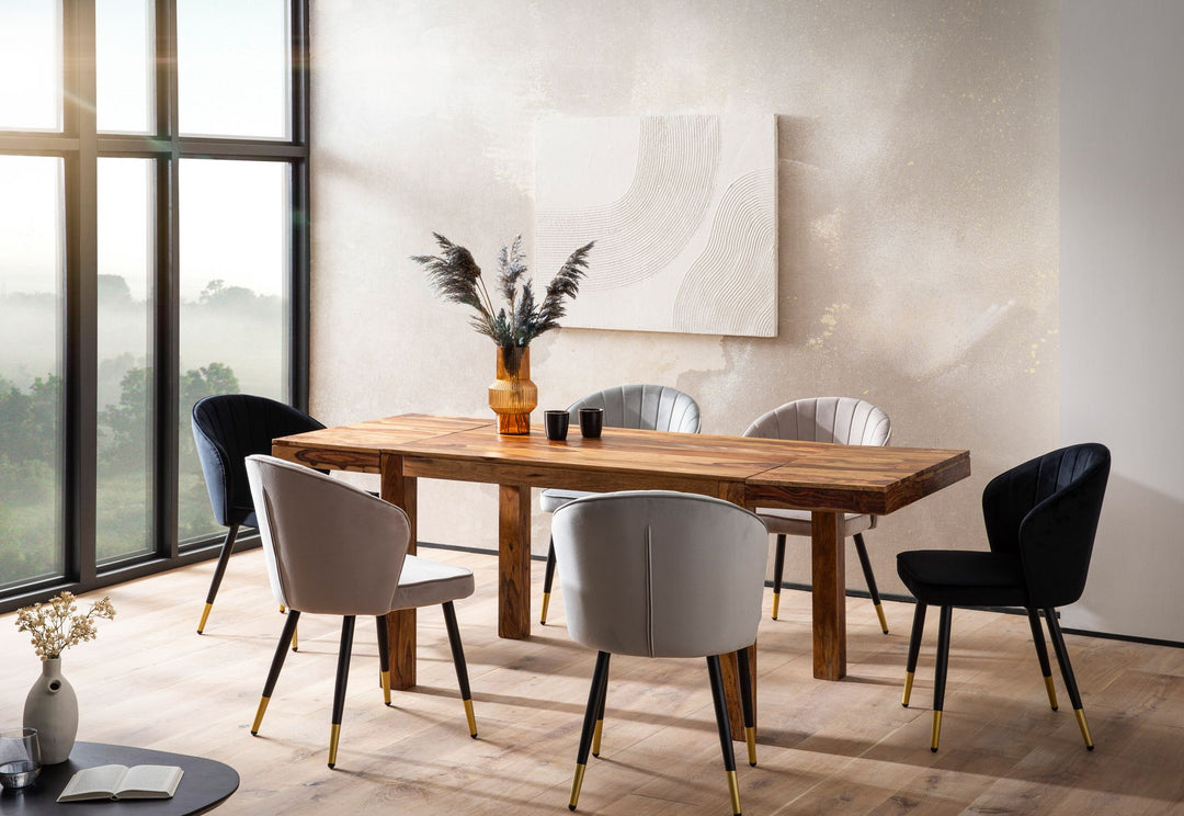 Esszimmertisch – Massivholz Braun 120–200 cm rechteckig verlängerbar