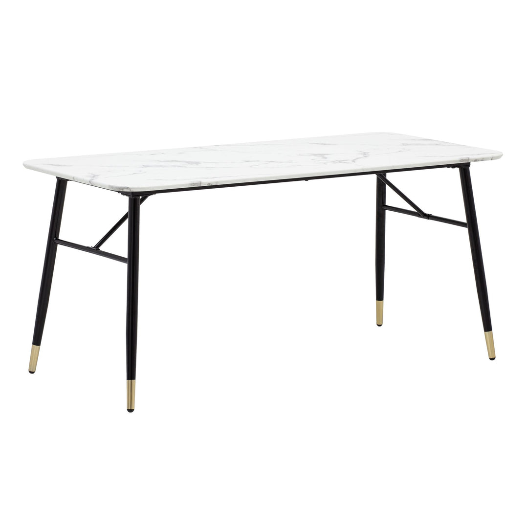 Esstisch Marmoroptik Metall Rechteckig Modern Klein