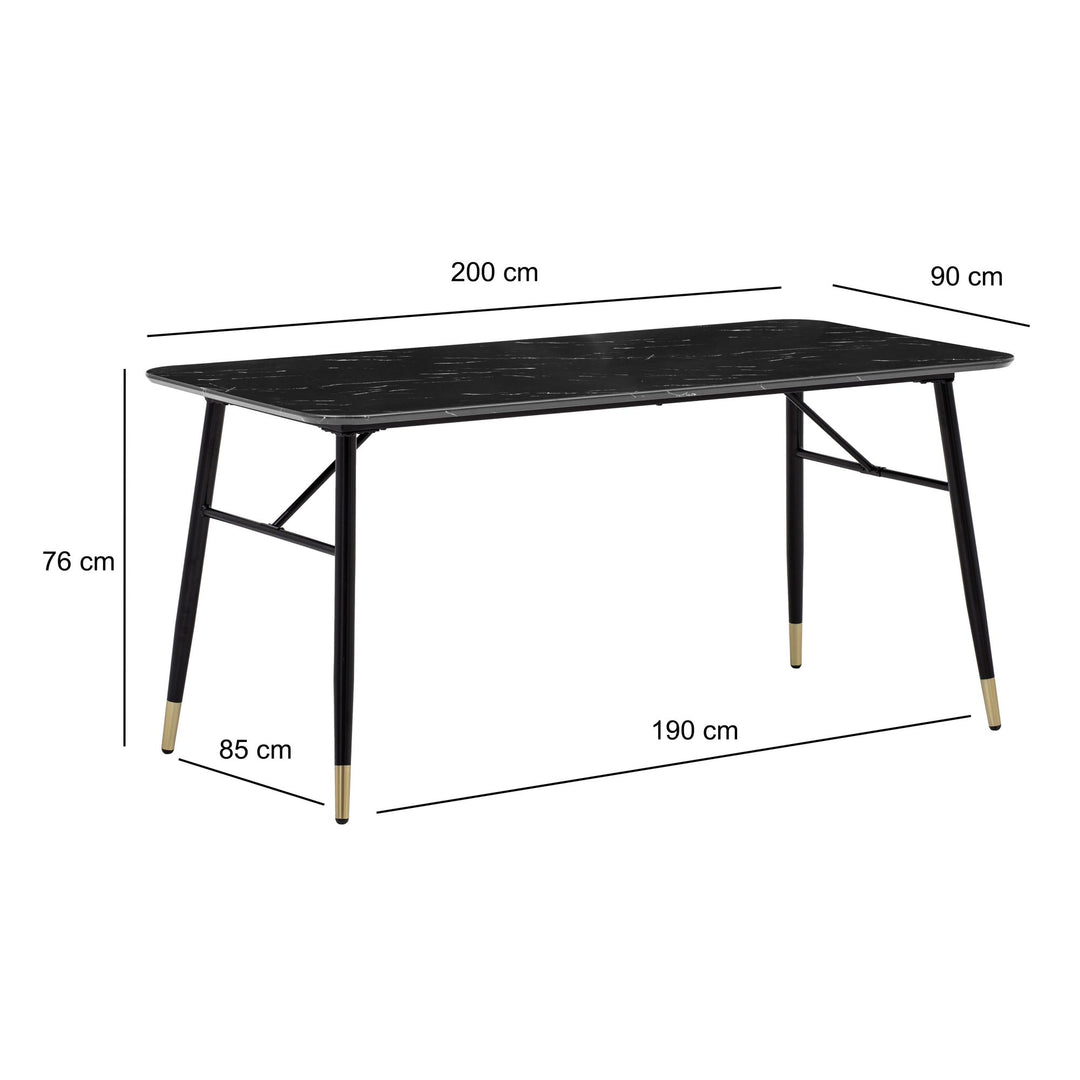 Esstisch Marmoroptik Metall Rechteckig Modern Klein