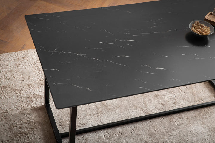 Esstisch Marmoroptik Metall Rechteckig Modern Klein
