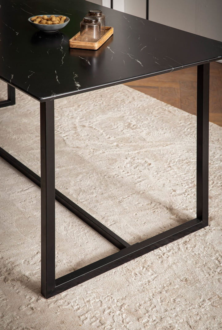 Esstisch Marmoroptik Metall Rechteckig Modern Klein