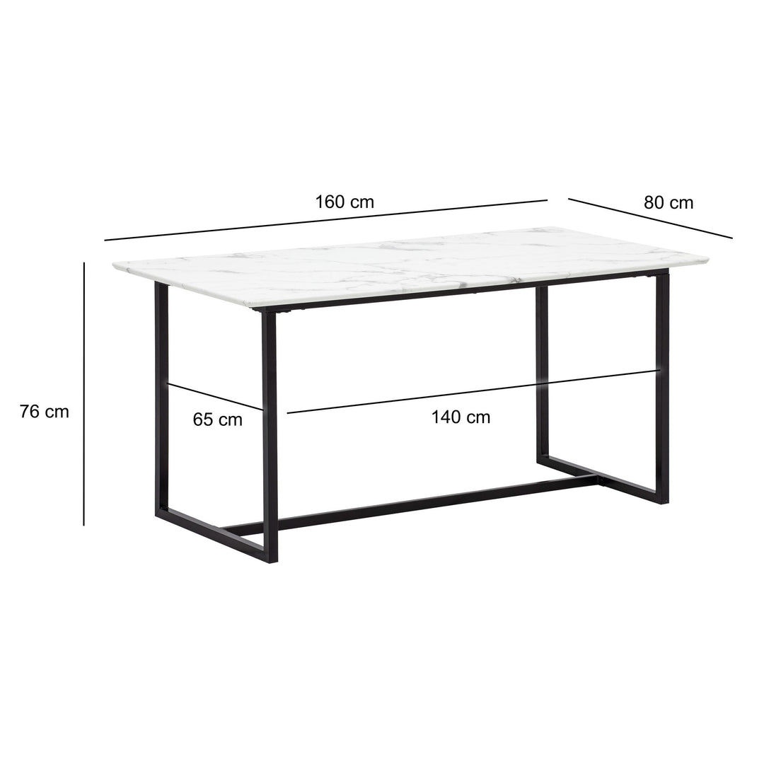 Esstisch Marmoroptik Metall Rechteckig Modern Klein