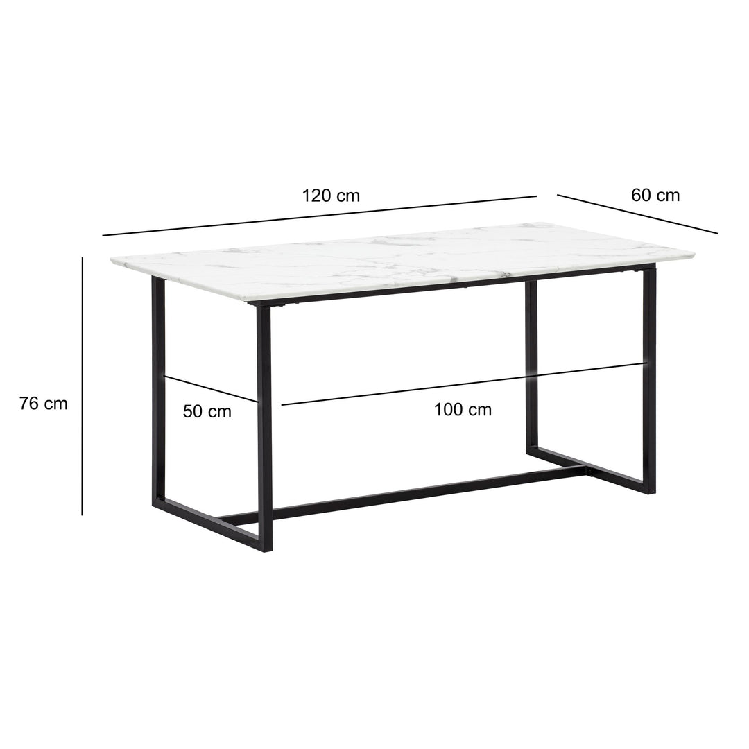 Esstisch Marmoroptik Metall Rechteckig Modern Klein