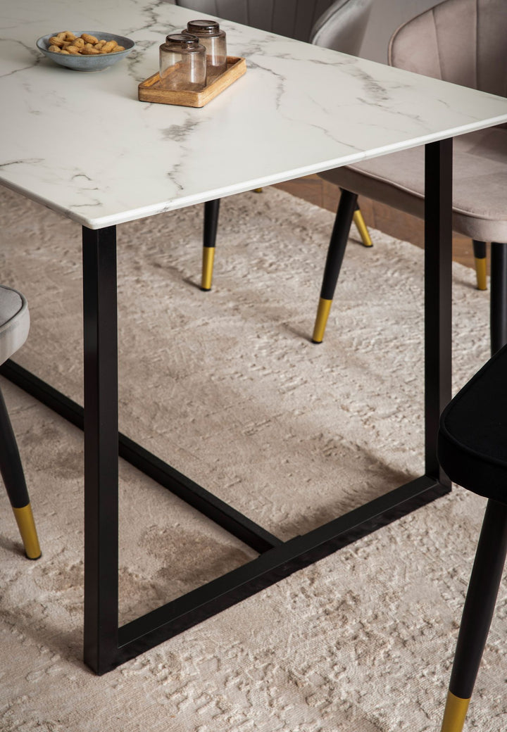 Esstisch Marmoroptik Metall Rechteckig Modern Klein