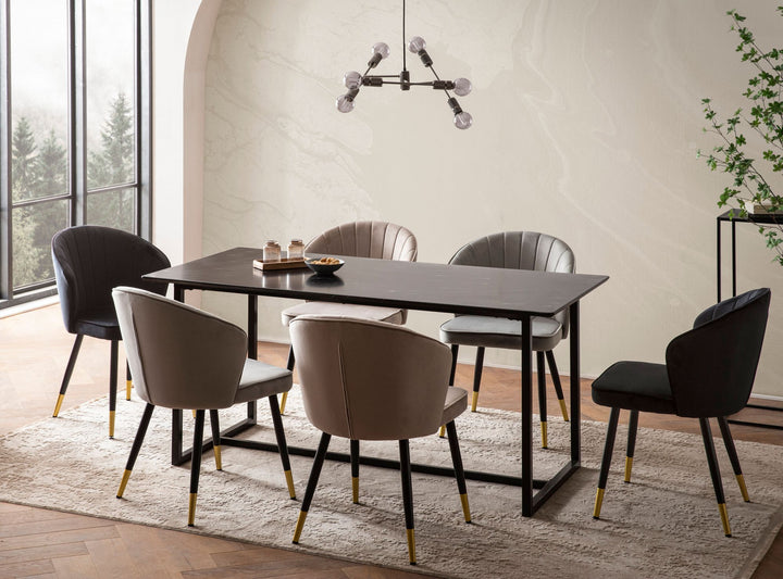 Esstisch Marmoroptik Metall Rechteckig Modern Klein