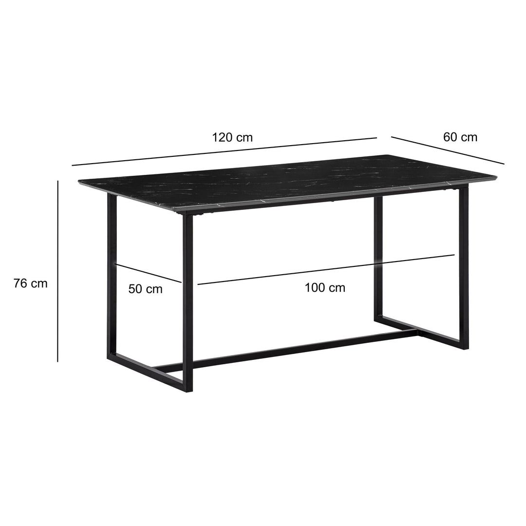 Esstisch Marmoroptik Metall Rechteckig Modern Klein