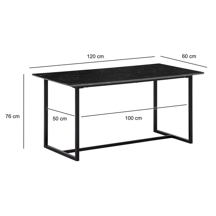 Esstisch Marmoroptik Metall Rechteckig Modern Klein