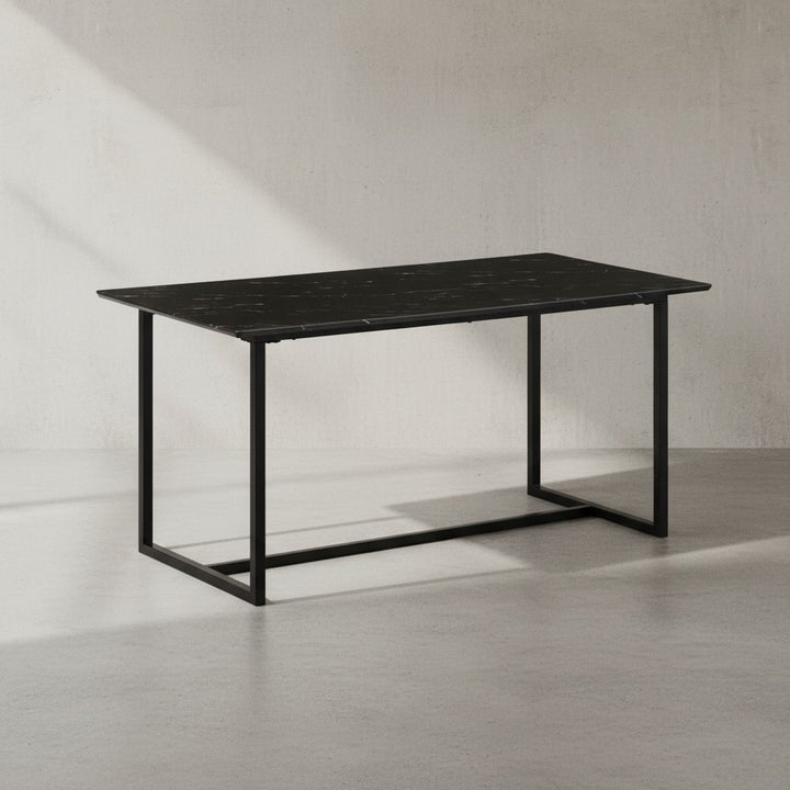 Esszimmertisch 180x90x76 cm Küchentisch in Marmor-Optik Modern - Esstisch Klein - Speisetisch Rechteckig - Tisch Esszimmer mit Metallbeinen_