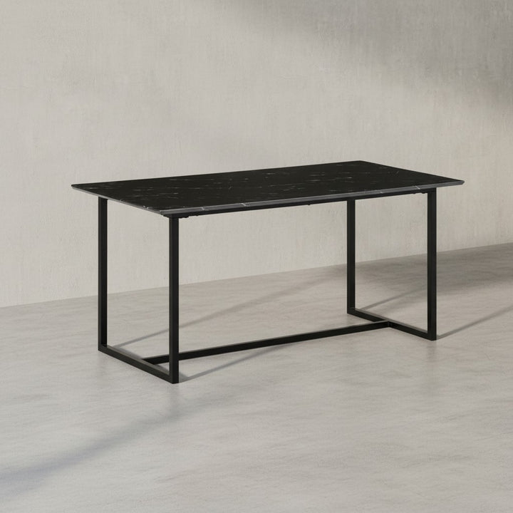 Esszimmertisch 200x90x76 cm in Marmor-Optik Modern Rechteckig mit Metallbeinen_