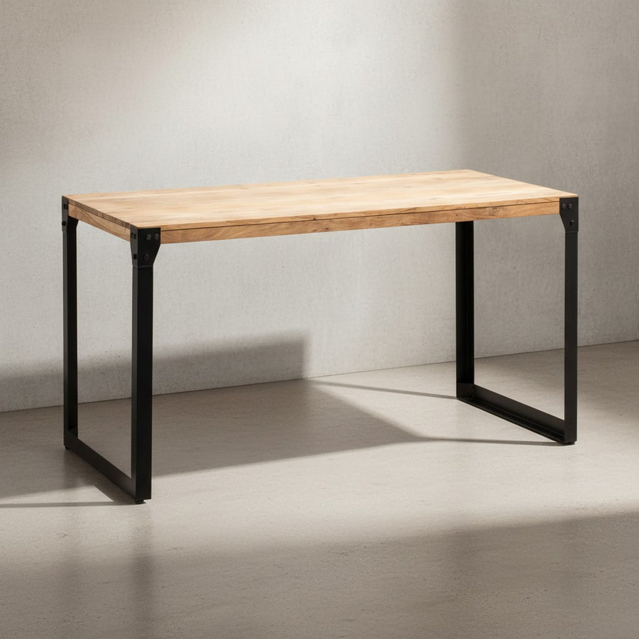 Esszimmertisch Massivholz Metall Esstisch Industrial - Küchentisch mit Metallbeinen - Holztisch Klein - Speisetisch Esszimmer Rechteckig_