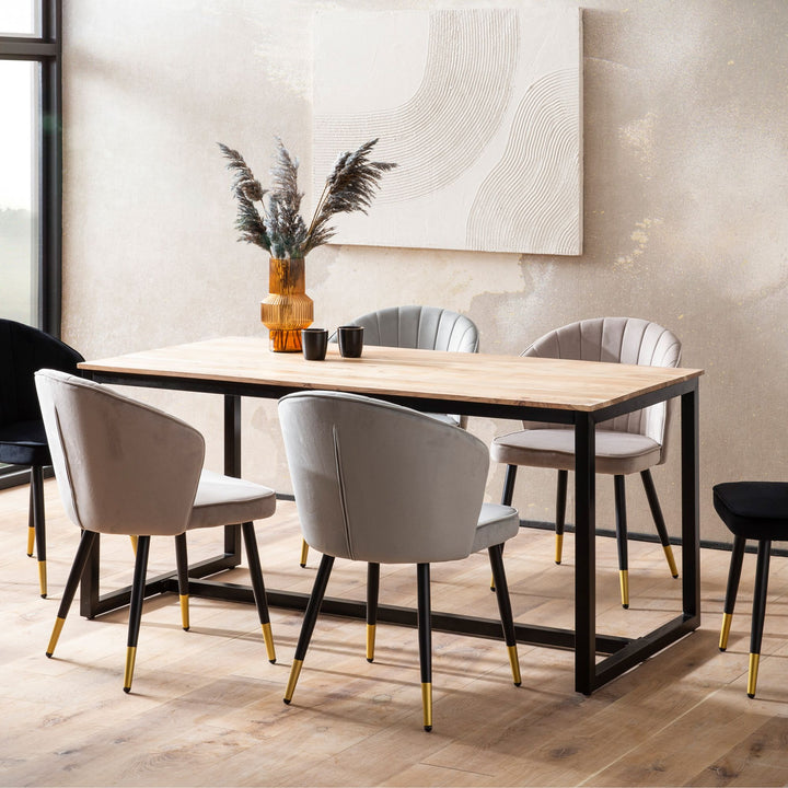 Esstisch Massivholz Metall Rechteckig Loft-Stil