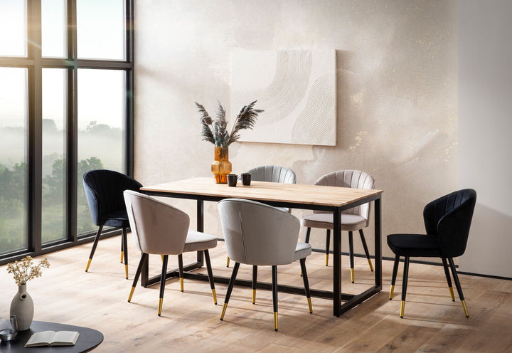 Esstisch Massivholz Metall Rechteckig Loft-Stil
