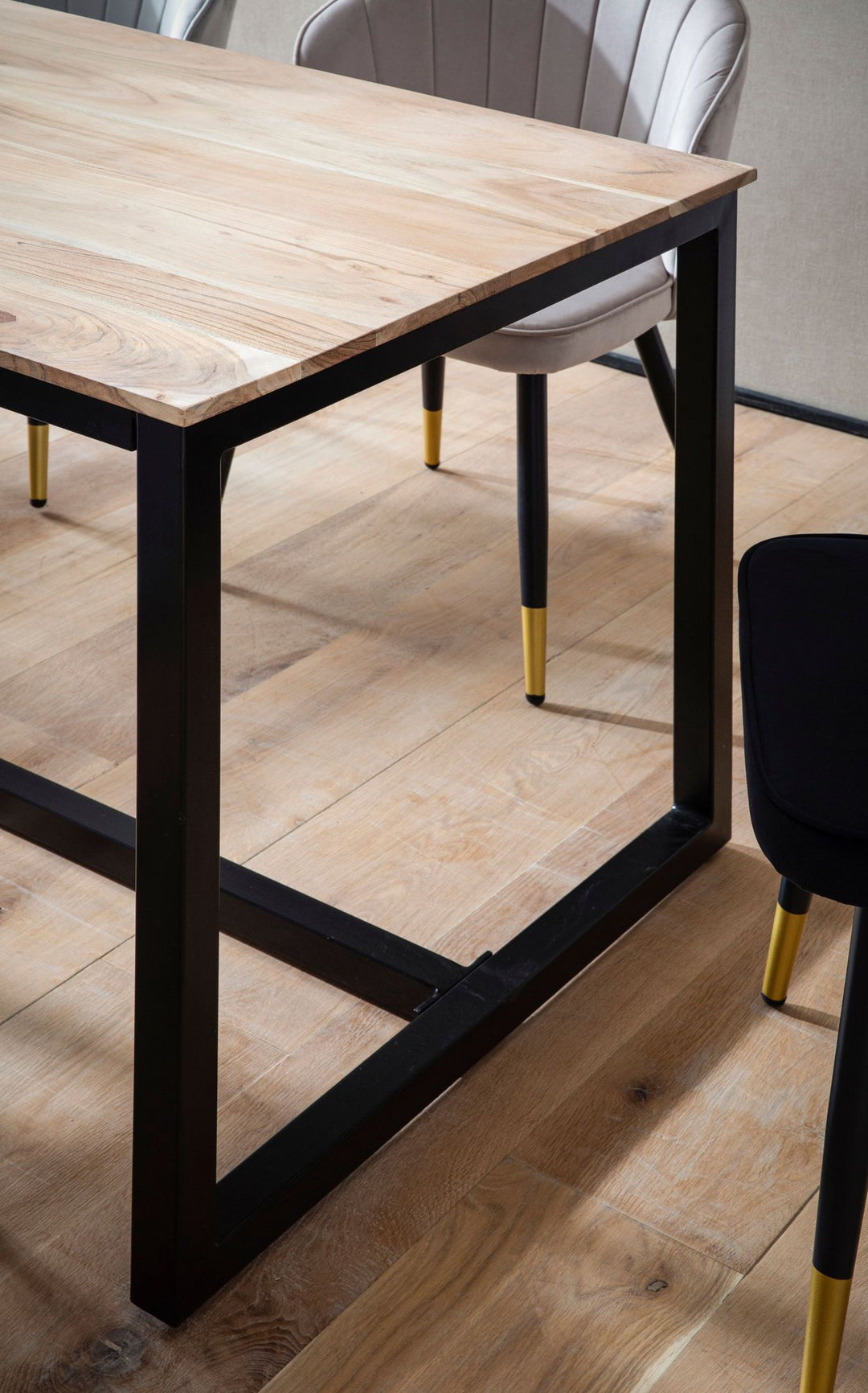 Esstisch Massivholz Metall Rechteckig Loft-Stil