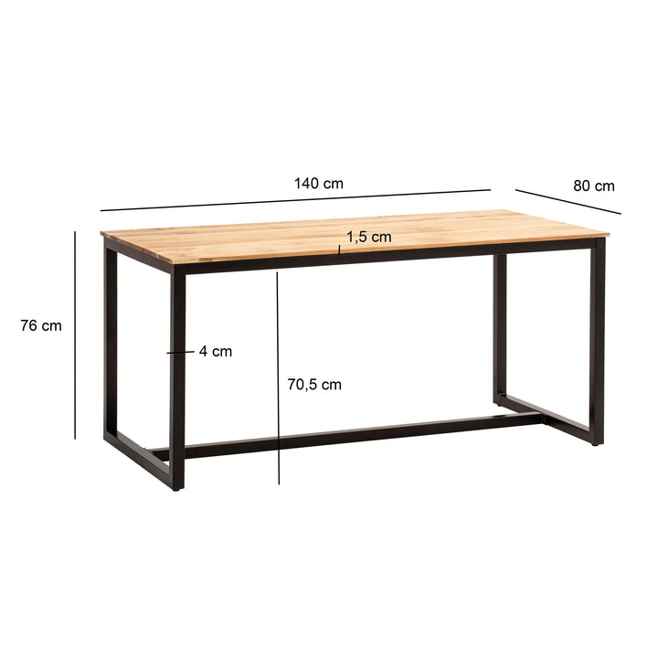 Esstisch Massivholz Metall Rechteckig Loft-Stil