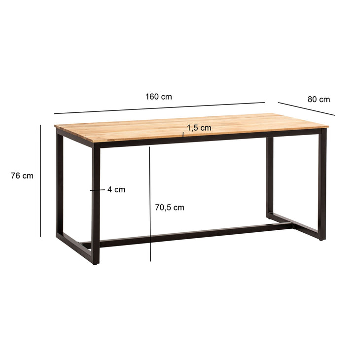 Esstisch Massivholz Metall Rechteckig Loft-Stil
