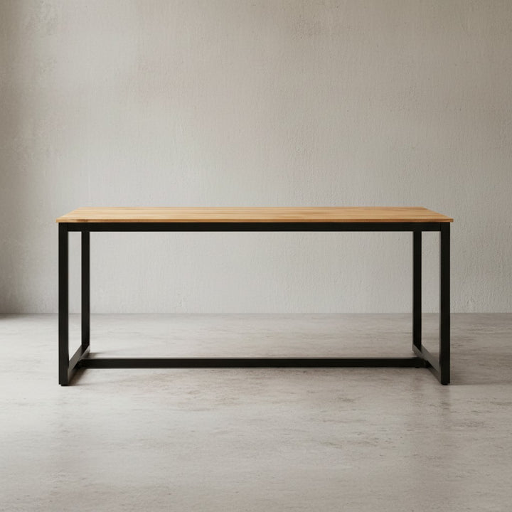 Esszimmertisch Massivholz Metall Esstisch Loft-Style - Küchentisch mit Metallbeinen - Holztisch Industrial Klein - Speisetisch Esszimmer Rechteckig_