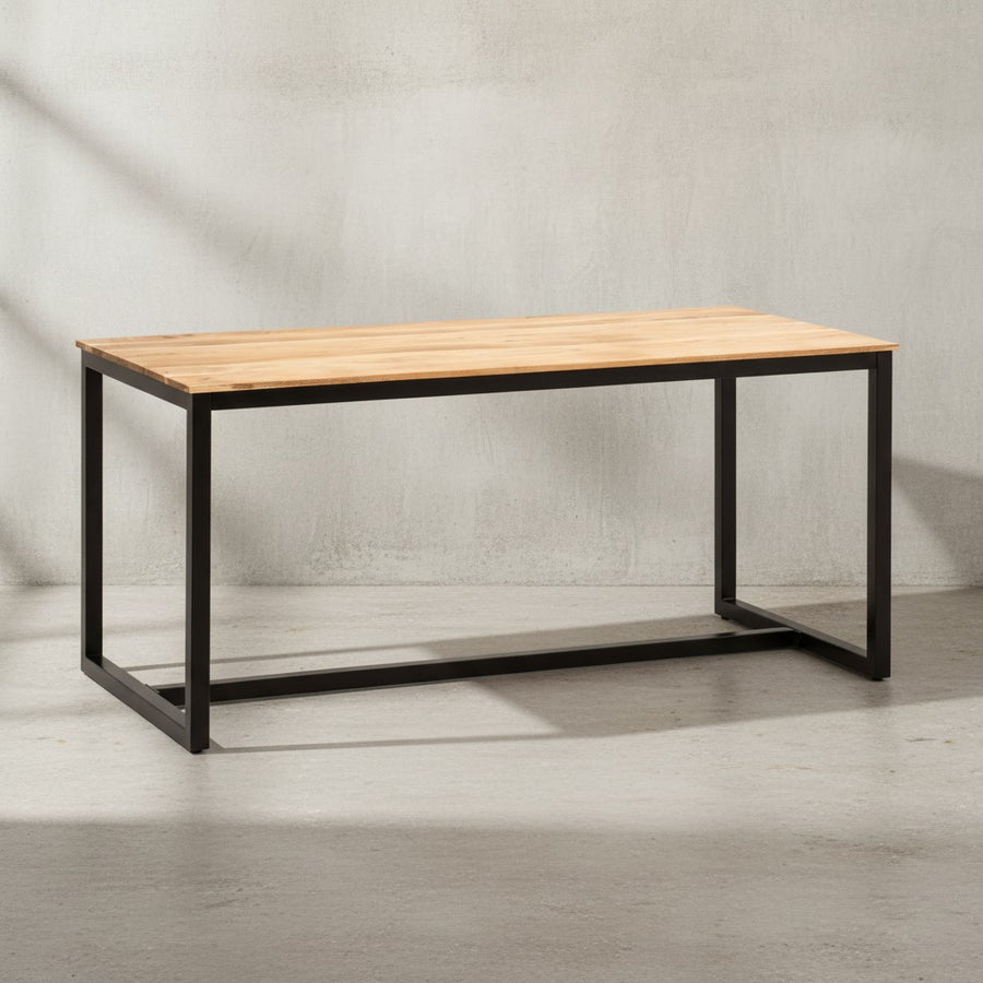 Esszimmertisch Massivholz Metall Esstisch Loft-Style - Küchentisch mit Metallbeinen - Holztisch Industrial Klein - Speisetisch Esszimmer Rechteckig_