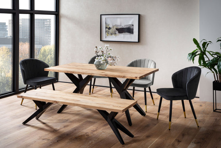 Esstisch Massivholz Metall Rechteckig Loft-Stil