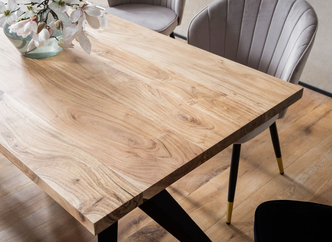 Esstisch Massivholz Metall Rechteckig Loft-Stil
