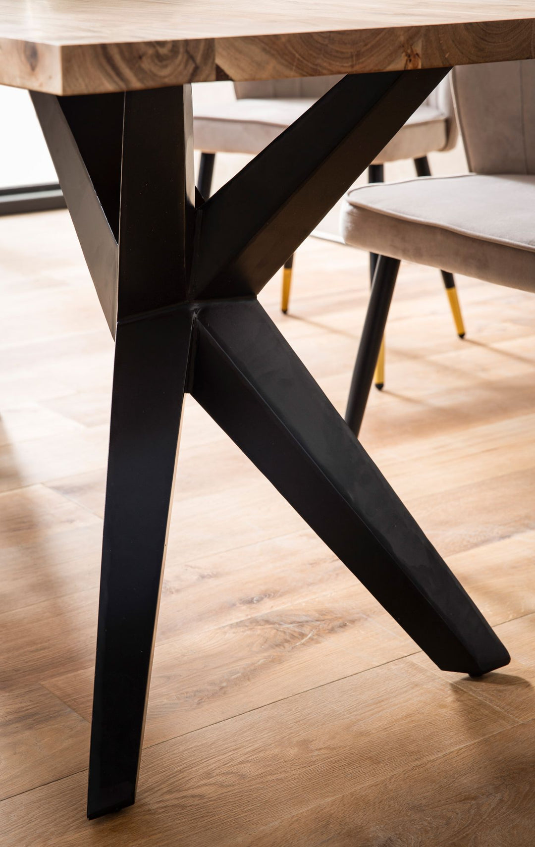Esstisch Massivholz Metall Rechteckig Loft-Stil