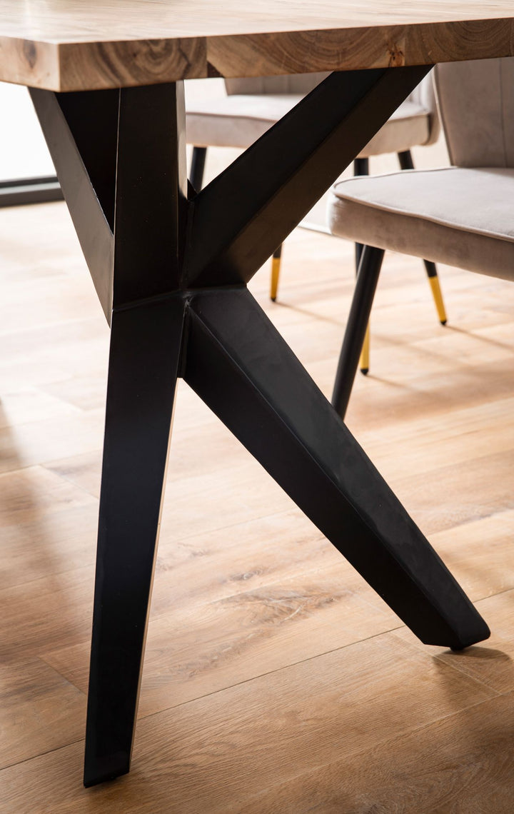 Esstisch Massivholz Metall Rechteckig Loft-Stil