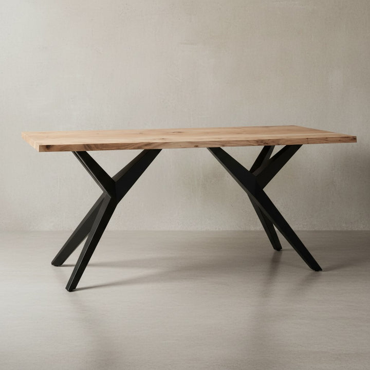 Esszimmertisch Massivholz Metall Esstisch Loft-Style - Küchentisch mit Metallbeinen - Holztisch Industrial Klein - Speisetisch Esszimmer Rechteckig_