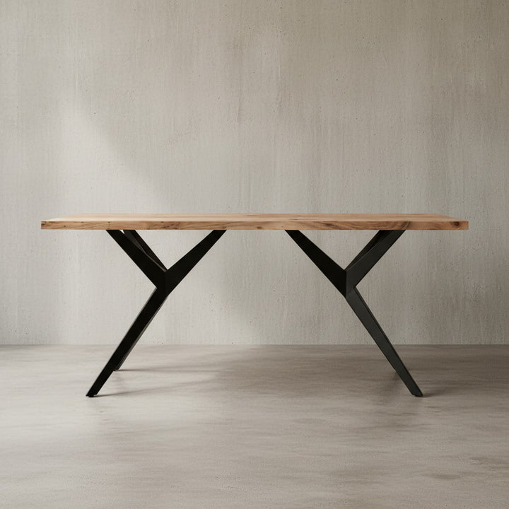 Esszimmertisch Massivholz Metall Esstisch Loft-Style - Küchentisch mit Metallbeinen - Holztisch Industrial Klein - Speisetisch Esszimmer Rechteckig_