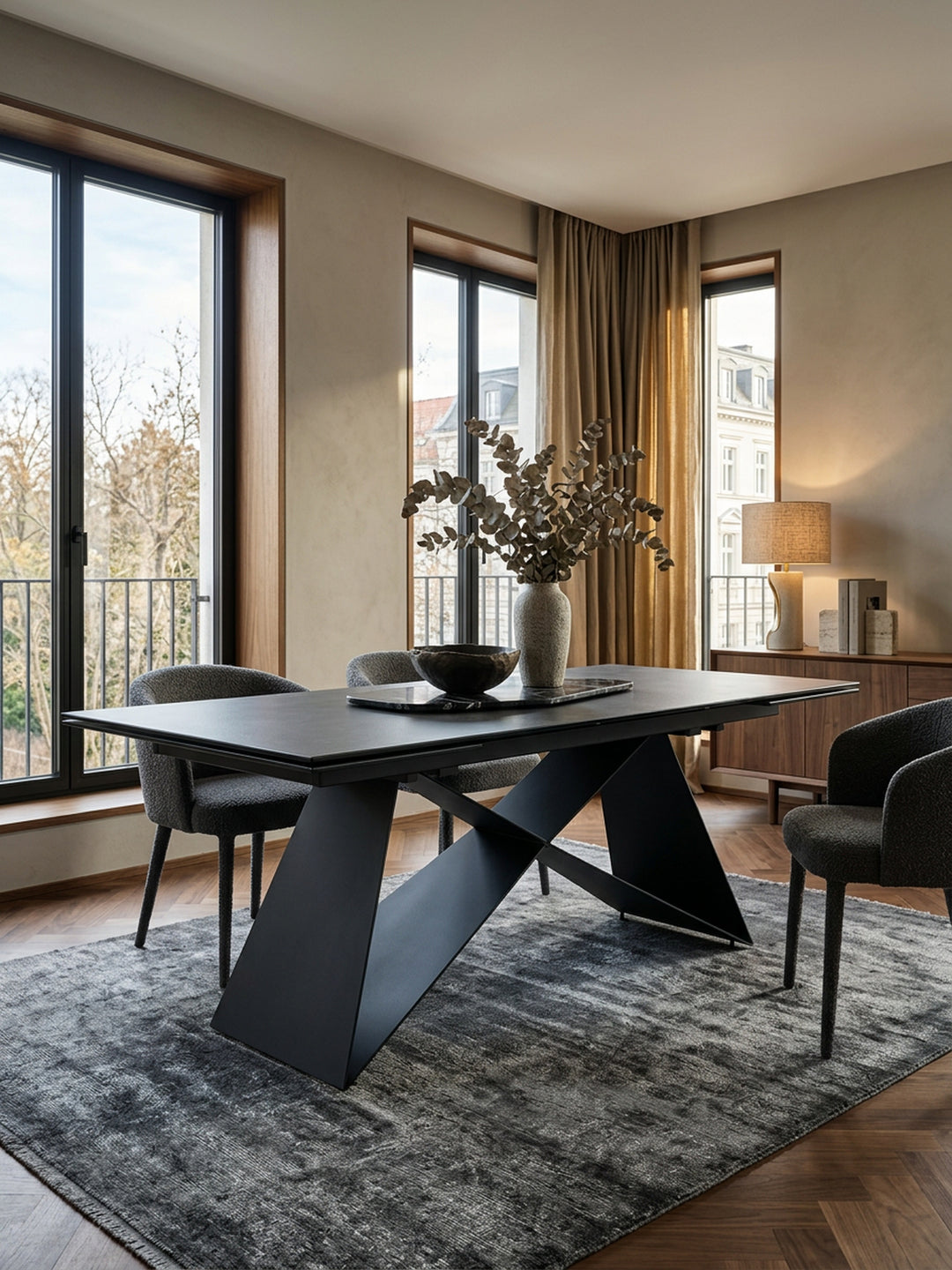Esszimmertisch 180  - 260 cm Ausziehbar Keramik Glas  - Keramiktisch Marmor-Optik Groß - Designer Küchentisch Rechteckig - Esstisch Extravagant mit Metallbeinen_
