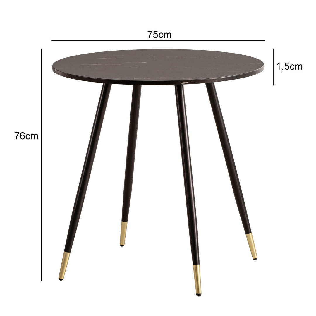 Esstisch Marmoroptik Metall Rund Modern