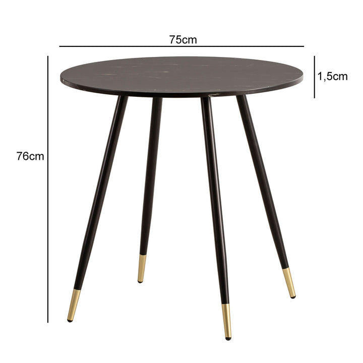 Esstisch Marmoroptik Metall Rund Modern