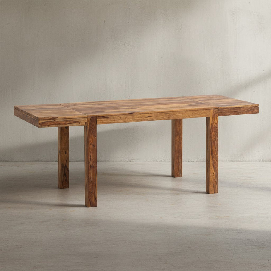 Esszimmertisch Massivholz 120-200 cm - Verlängerbarer Küchentisch - Großer Rechteckiger Speisetisch - Zeitlos und Schlicht_