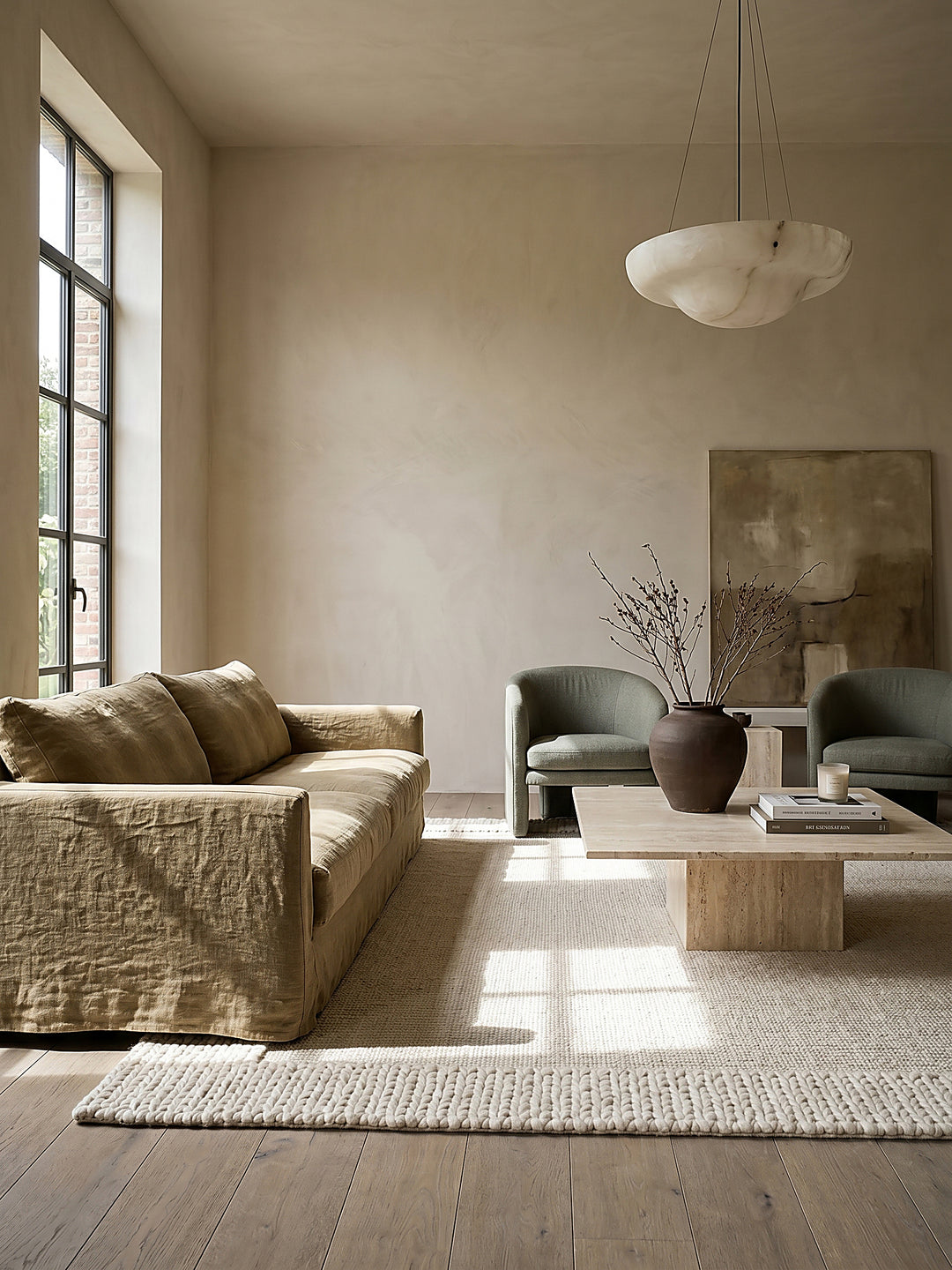 Teppich Beige rechteckig Editorial Styling_