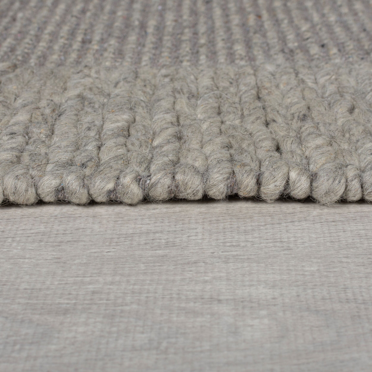 Teppich Chunky-Knit-Design - wolle-polyester-mix CALDER - Grau 120x170 cm_Rechteckig_