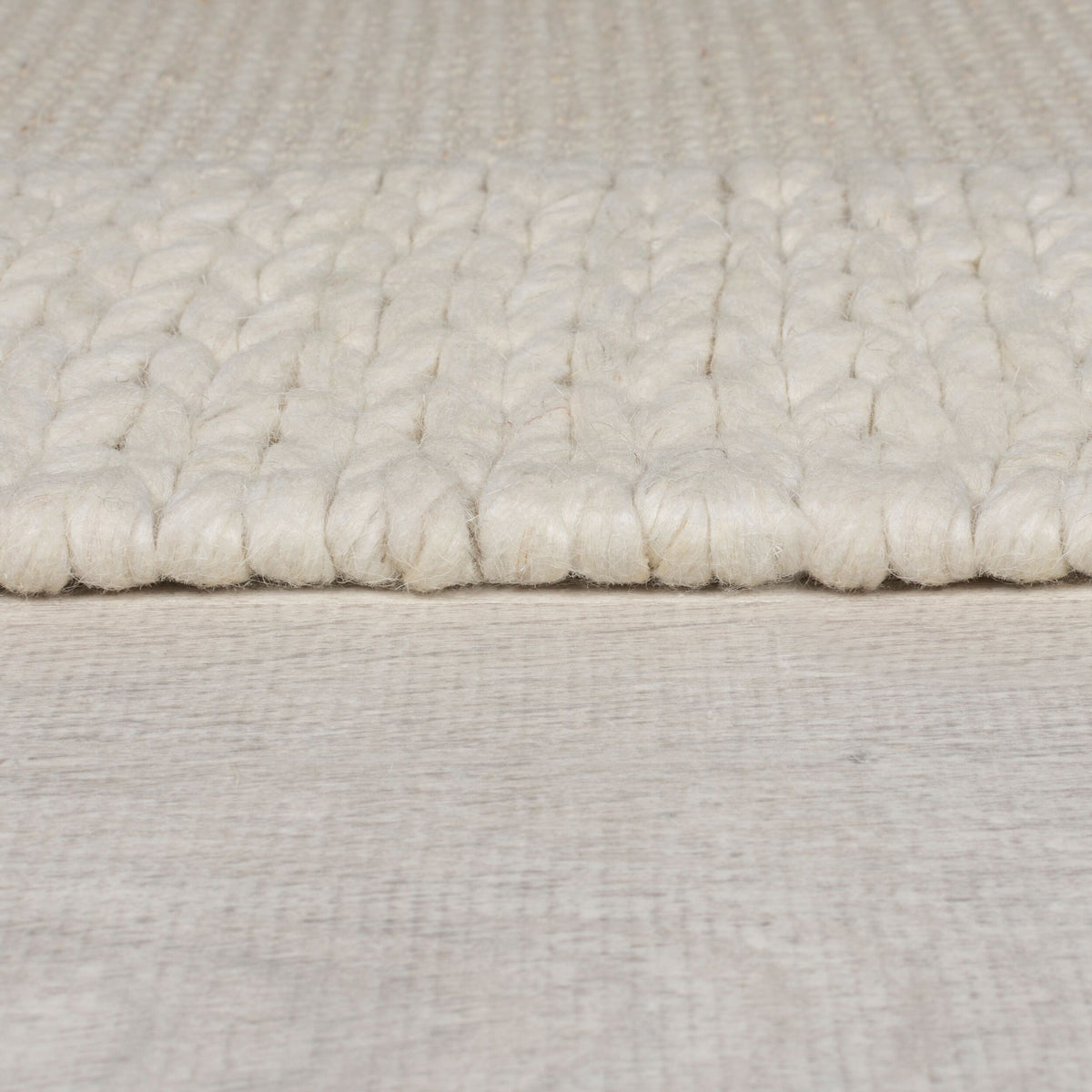Teppich Chunky-Knit-Design - wolle-polyester-mix CALDER - Beige 120x170 cm_Rechteckig_
