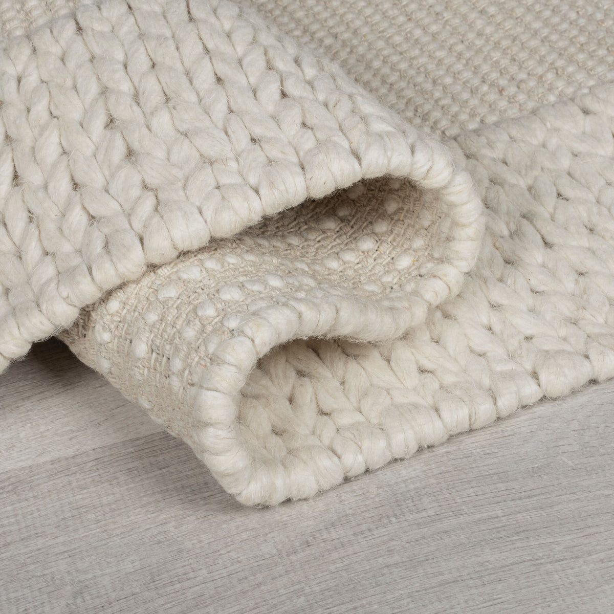 Teppich Chunky-Knit-Design - wolle-polyester-mix CALDER_Rechteckig_