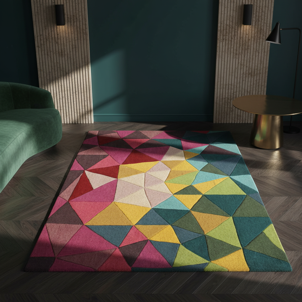 Farbenfroher Designer-Wollteppich_Multi_Rechteckig_