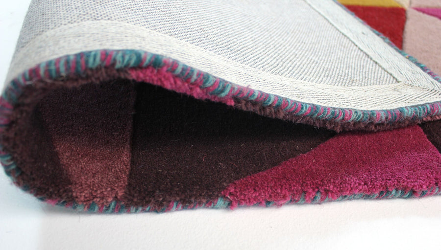 Wollteppich Bunt geometrisch handgetuftet DERWENT BROOKE_Rechteckig_