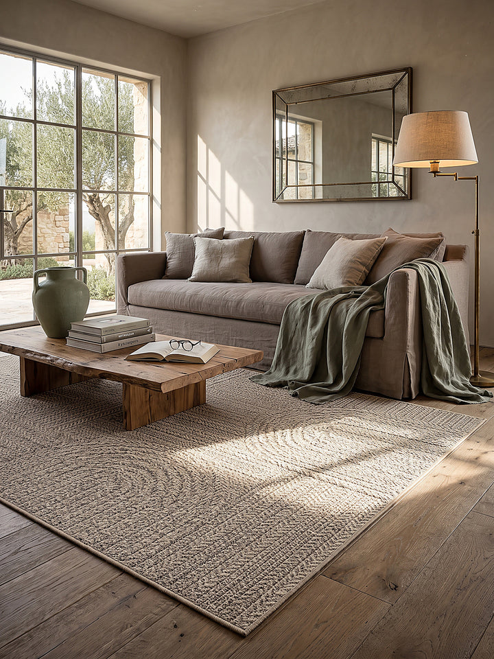 Teppich Natur rechteckig im modernen Wohnzimmer_