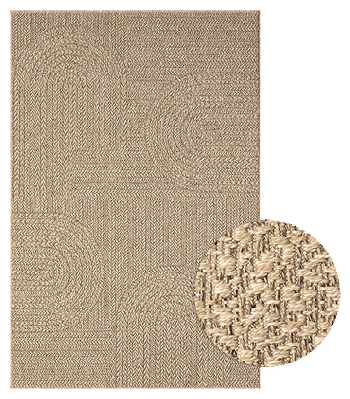 Teppich Natur Geometrisch rund Polypropylen Designteppich Kollektion CORDEV Wohnraum_