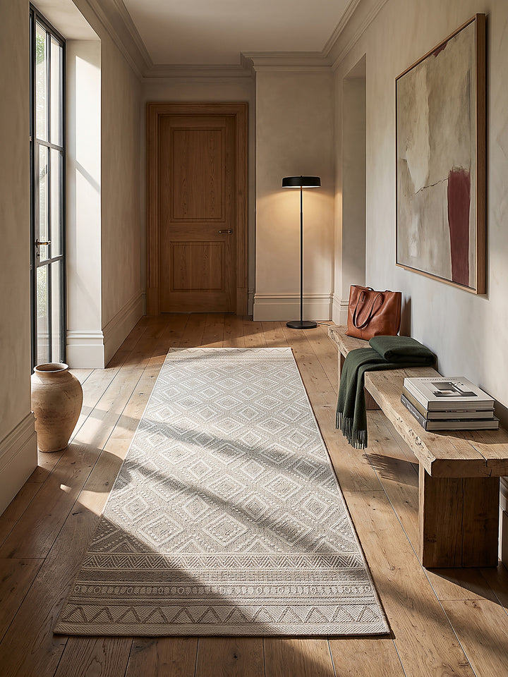 Teppich Beige Läufer im modernen Wohnzimmer_