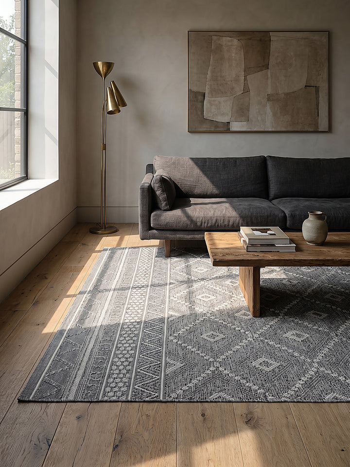 Teppich Grau Farbdetail Muster_