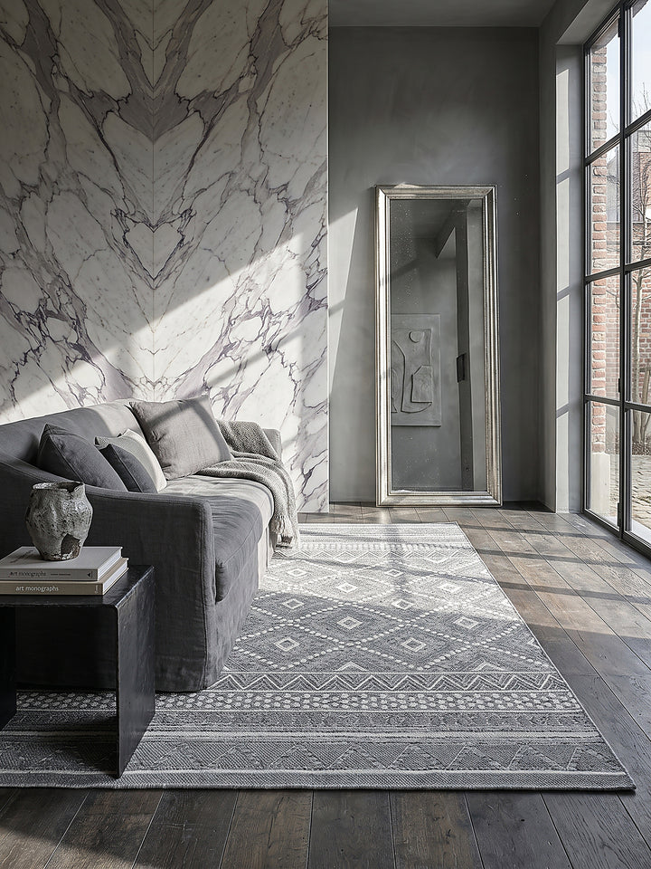 Teppich Grau rechteckig Editorial Styling_