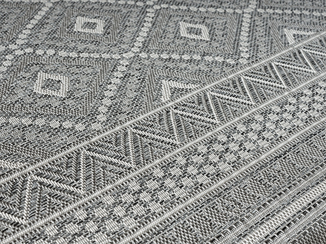 Teppich Grau Berber rechteckig Polypropylen Wohnzimmer Schlafzimmer Flur Boho ESERA_