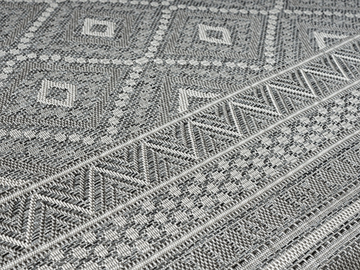 Teppich Grau Berber rechteckig Polypropylen Wohnzimmer Schlafzimmer Flur Boho ESERA